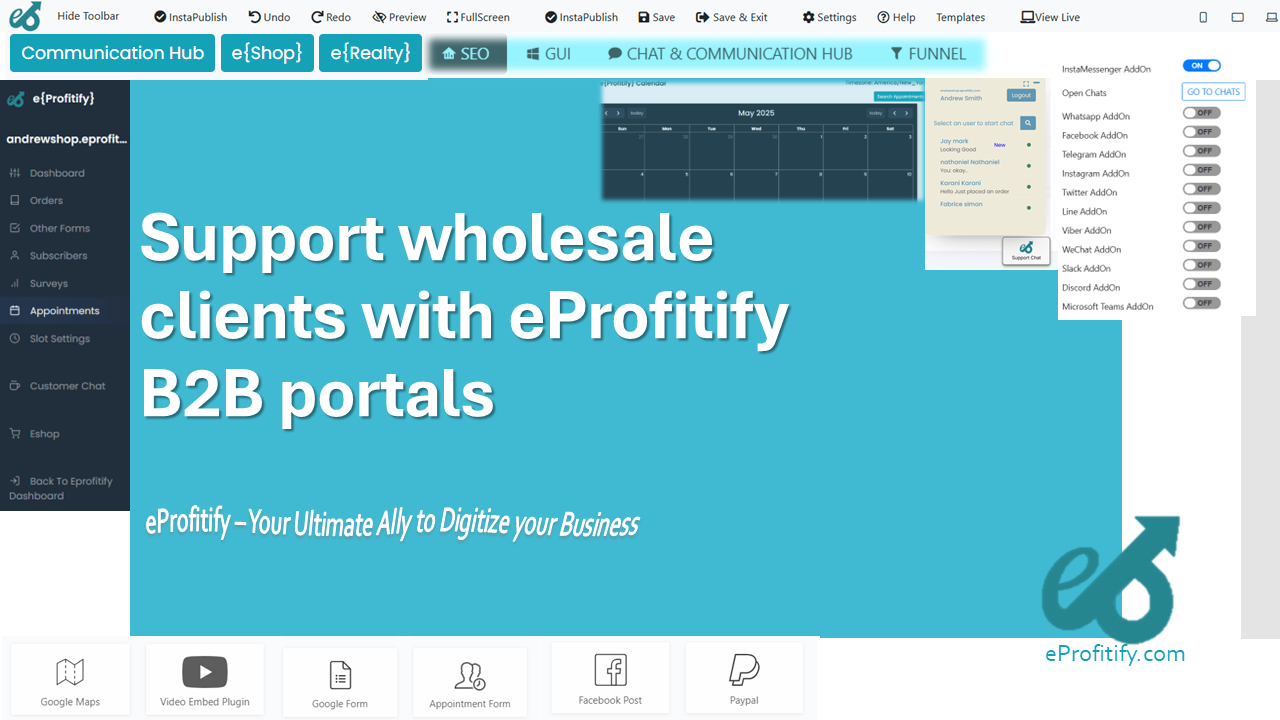 Support wholesale clients with eProfitify B2B portals